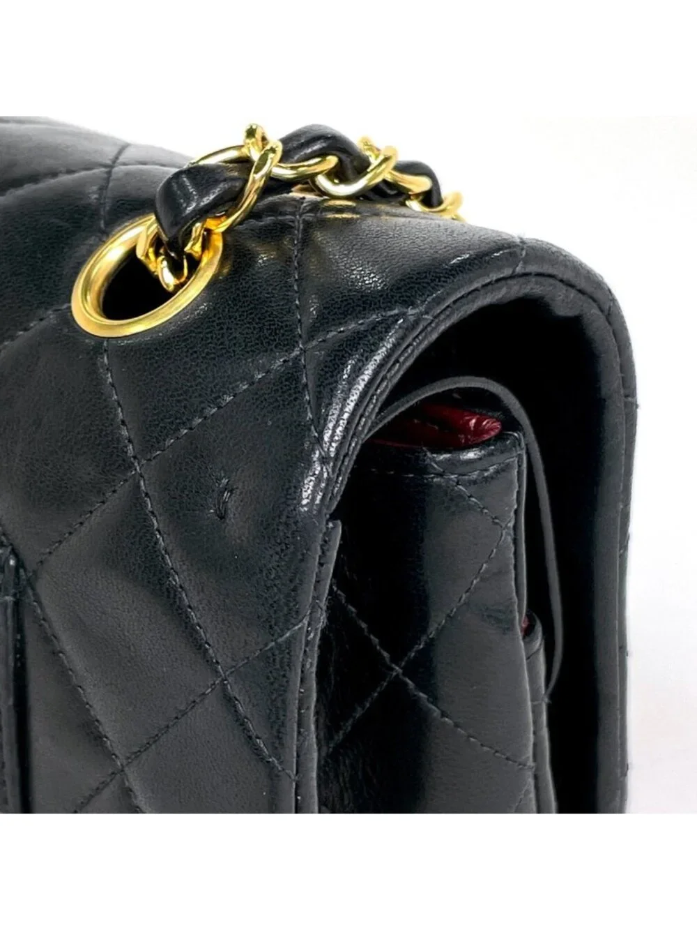 Chanel Quilted Double Flap Chain Shoulder Bag CC Logo Leather